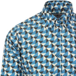 Trip Geo Chevron Retro Mod Shirt -Cheap Outfits For Man Store madcapeng geo print shirt blue detail 00640.1661263267
