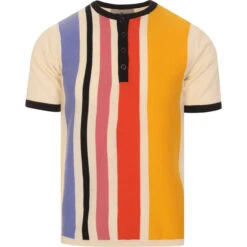 Zen Mod Stripe Knit Grandad Top (F) -Cheap Outfits For Man Store madcapeng grandad tshirt whisper front 95944.1661263052 2