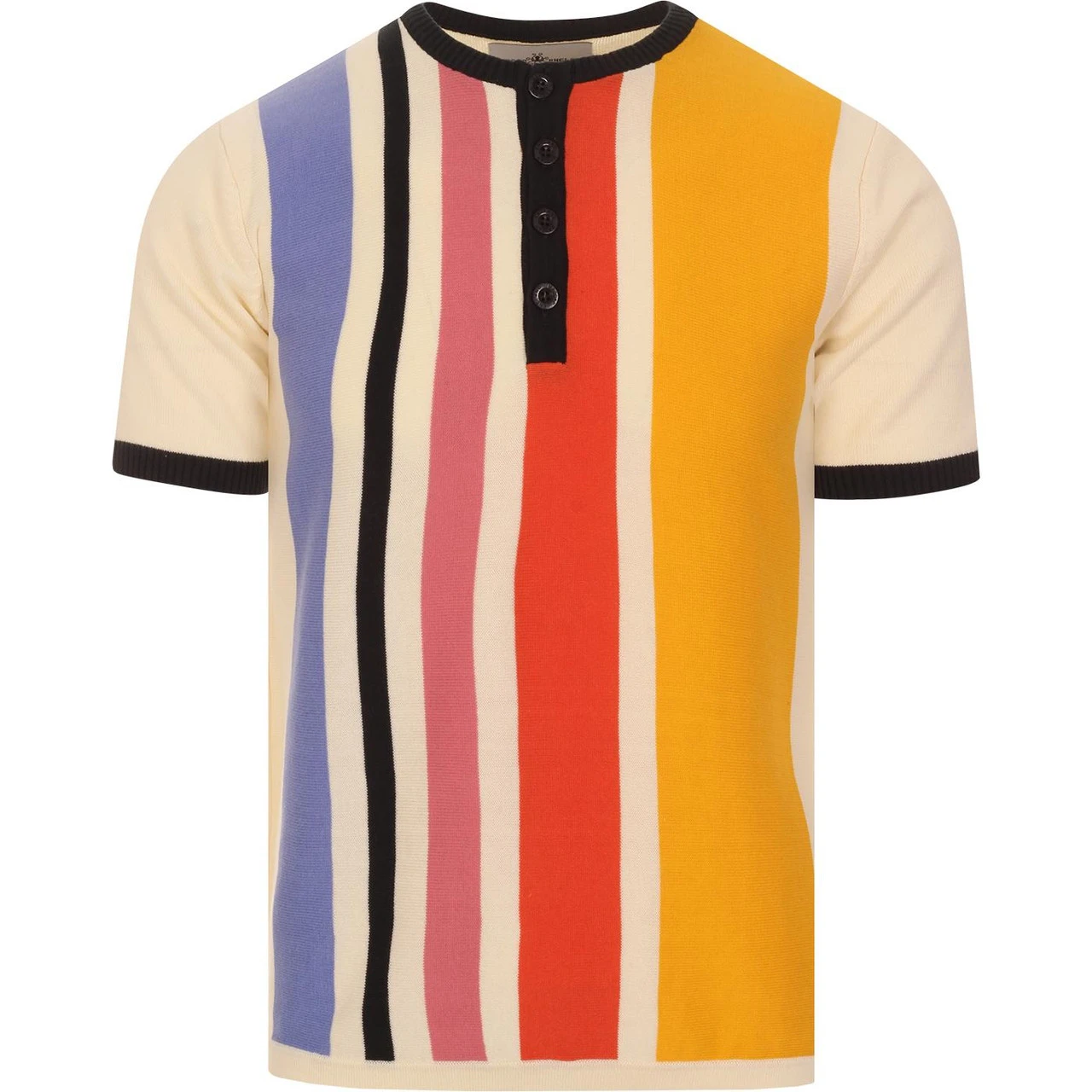 Zen Mod Stripe Knit Grandad Top (A) 9 Zen Mod Stripe Knit Grandad Top (A) - Image 7
