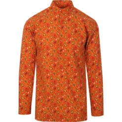 Surbahar Gold Paisley Kaftan Shirt -Cheap Outfits For Man Store madcapeng paisley kaftan orange front 70517.1661263226