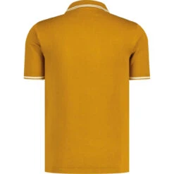Empire Mod Big Collar Popcorn Waffle Polo In Black/Buckthorn -Cheap Outfits For Man Store madcapeng spear waffle polo yellow back 53190.1673453066 3