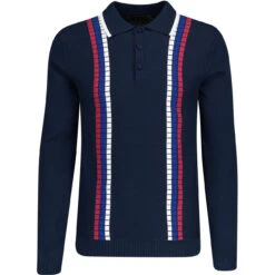 Zodiac Mod Raised Stripe Knit Polo -Cheap Outfits For Man Store madcapeng stripe ls polo tshirt peacoat front 99234.1678196390 1