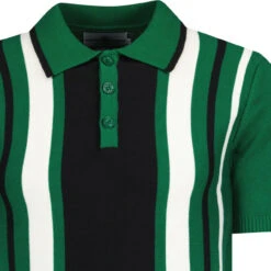 Folklore Mod Stripe Knit Polo (MO) -Cheap Outfits For Man Store madcapeng stripe polo tshirt green detail 44722.1673453110 3