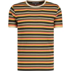 Dekker Retro 70s Stripe T-Shirt -Cheap Outfits For Man Store madcapeng stripe ringer tshirt peat front 36290.1678374336