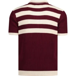 Terry Retro Mod Rib Stripe Polo N -Cheap Outfits For Man Store madcapeng terry rib stripes polo zinfandel back 51911.1661260296 2