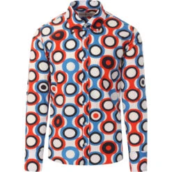 Trip Circles Mod Button Down Shirt -Cheap Outfits For Man Store madcapeng trip shirt red front 92985.1661264574 5