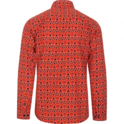 Kinfauns Rainbow Penny Collar Shirt -Cheap Outfits For Man Store madcapeng wave pattern shirt red back 91889.1661263179