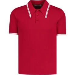 Empire Retro Popcorn Knit Polo (JR) -Cheap Outfits For Man Store madcapengland empire polo red front 70770.1689696903