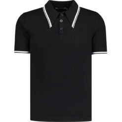 Empire Retro Popcorn Knit Polo (JR) -Cheap Outfits For Man Store madcapengland empire polo tshirt black front 39301.1687259701