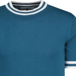 Moon Mod Tipped Knit Tee Blue -Cheap Outfits For Man Store madcapengland moon tshir mallard detail 91011.1671462703 1