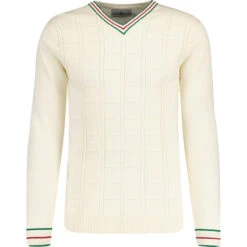 Fellini Mod Pointelle Knit Jumper -Cheap Outfits For Man Store madcapengland vneck pointelle top white front 57277.1676646868 1