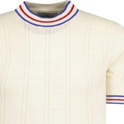 Wilson Pointelle Knit Mod Mock Turtleneck Tipped Tee In Navy -Cheap Outfits For Man Store madcapengland vneck pointelle tshirt white detail 66031.1676647002